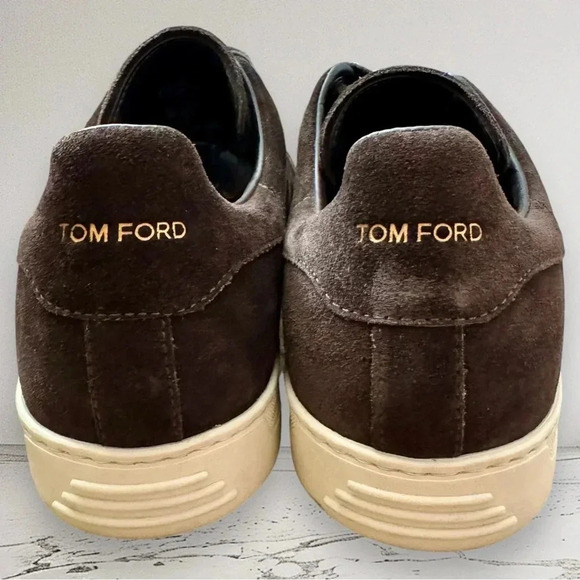 RARE TOM FORD Men's Warwick Suede Sneakers Dark Brown Size 11 - Picture 5 of 15